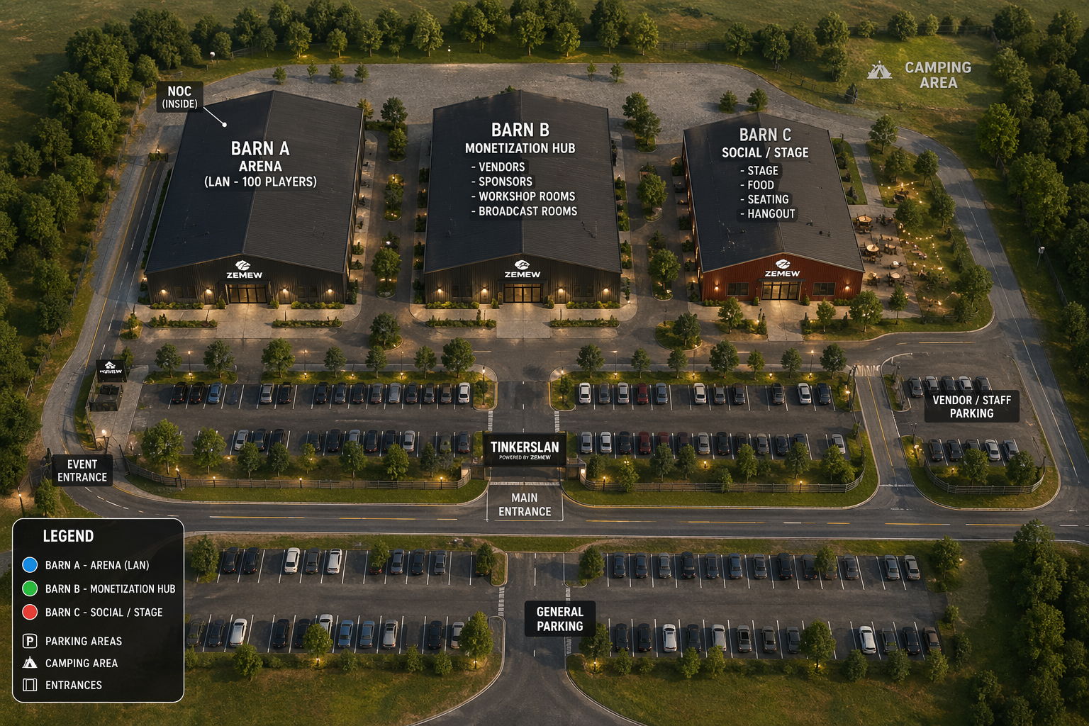 ZemewLAN concept art: expanded campus exterior